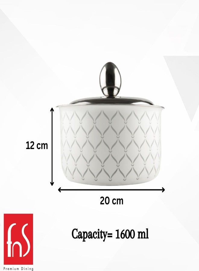 FnS Lecce Stainless Steel Double Wall Insulated Designer Casserole with Lid Elegant Hot Pot Food Warmer, Self Locking Press Lid, Hot Food Upto 8 Hour (1600ml) - Image 3